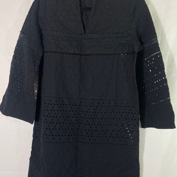 Vineyard Vines Eyelet Notch Neck Dress - Black - Picture 2 of 4